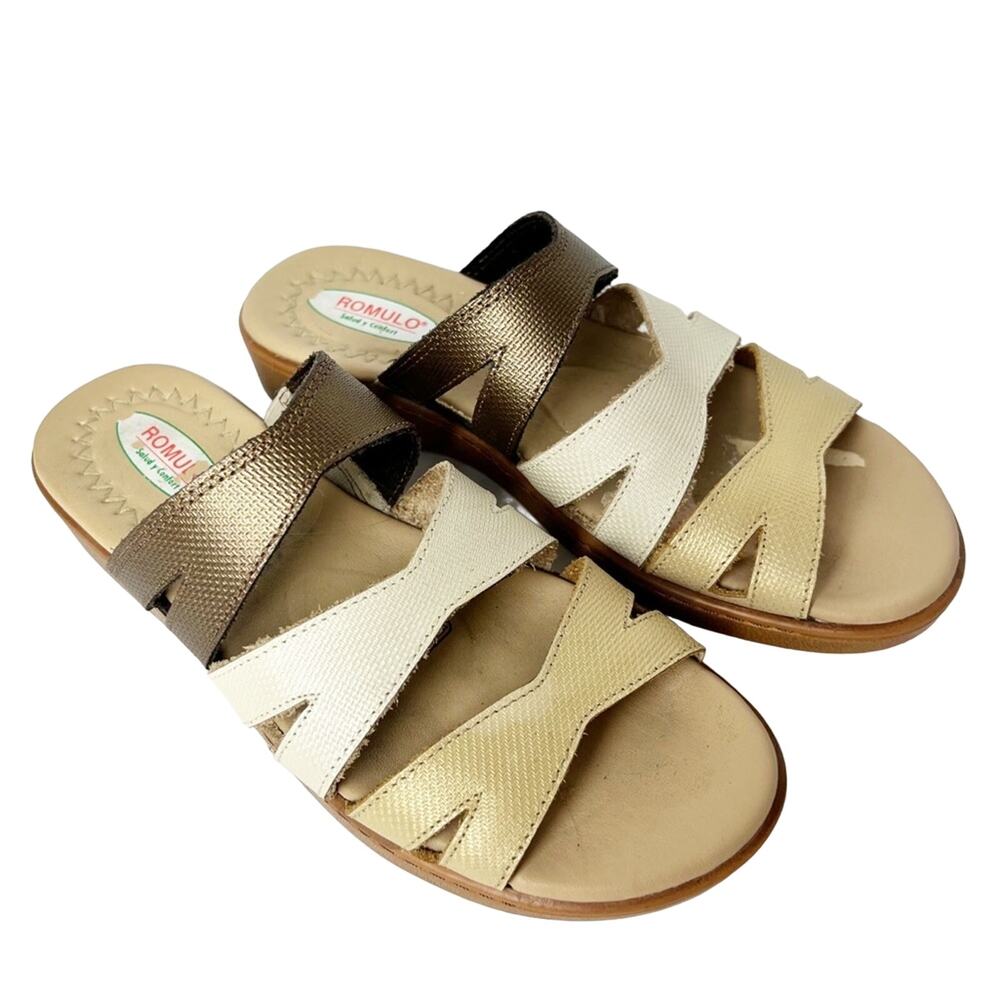 Romulo Tri-Color Criss Cross Comfort Sandal Women’s Size 6